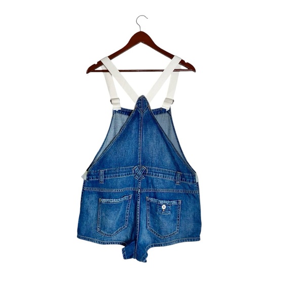 Free People Shapeless Blue Denim Shortalls Short Overalls - Picture 5 of 8